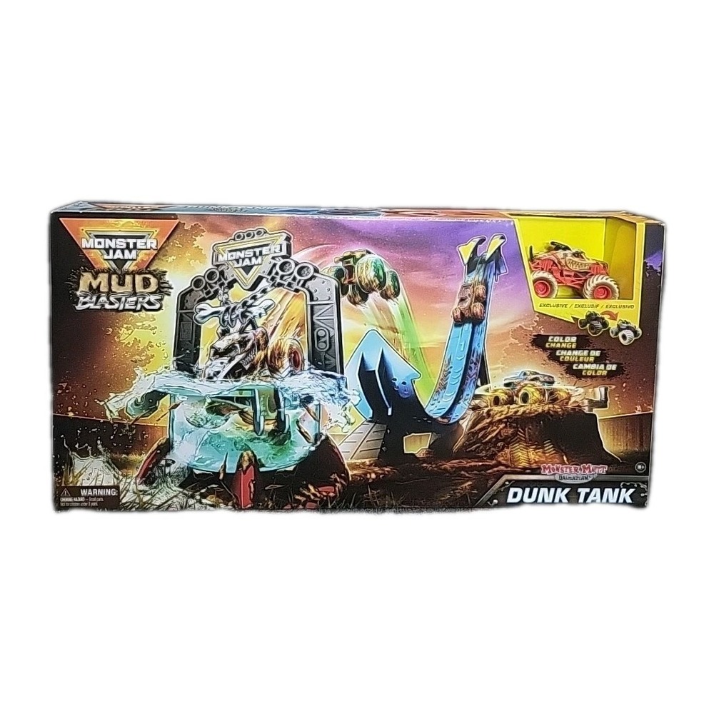 Monster Jam Mud Blasters Monster Mutt Dalmatian Dunk Tank Playset Color Change